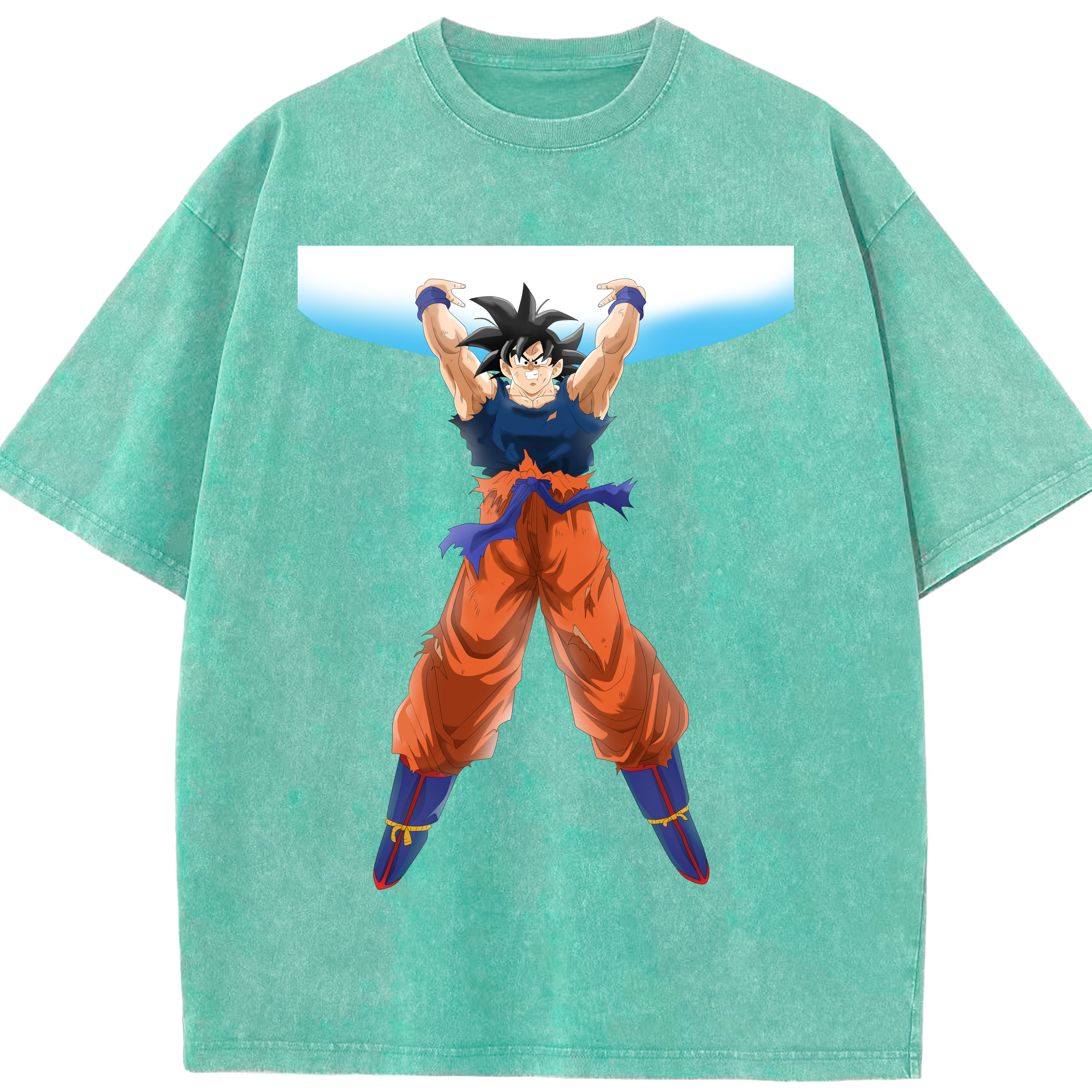 （画像用） ドラゴンボール 孫悟空（そん ごくう）Son Goku カカロット DRAGON BALL Kakarotto 綿100% ヴィンテージ風 半袖Tシャツ（フロントプリント）